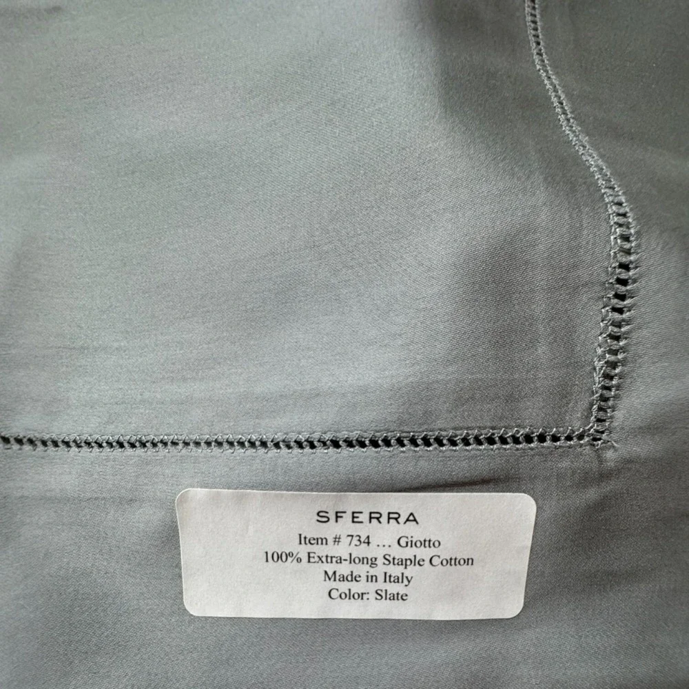 Sferra Giotto Sham Boudoir Flange Slate #734 12x16 Brand New w/tag Italy